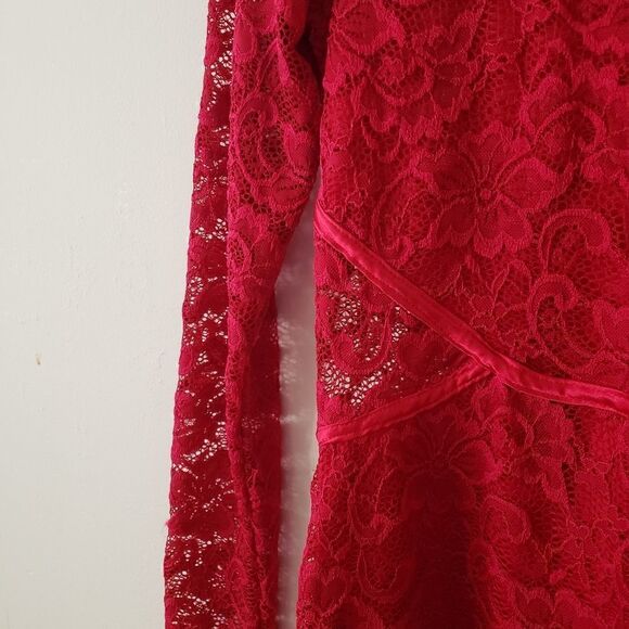 Social Stories Red Lace Dress S - Picture 6 of 7